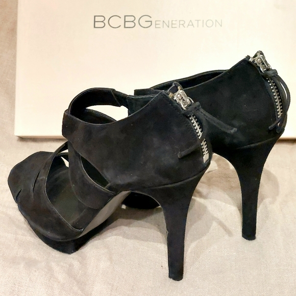 BCBGeneration black suede Kruz stiletto sandals, size 9, NIB - Picture 3 of 9
